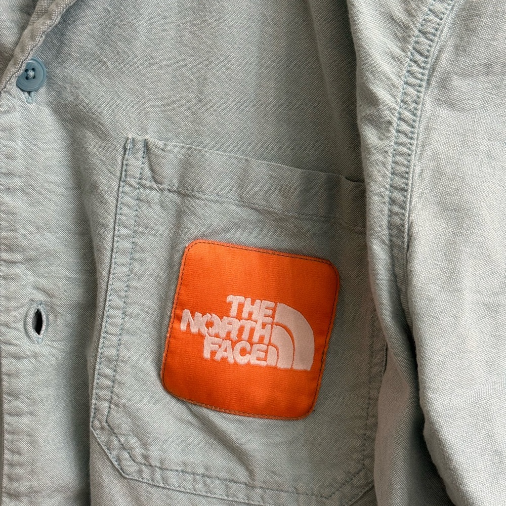 The North Face Light Gray Shirt with Orange Patch